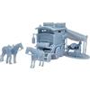 Outland Models HO Scale/1:87 Western Model Kit - Old West Horse Carriage Camp Wagon con tenda laterale, 2 cavalli, 2 figure - Hobby Train