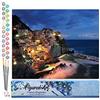 Figured'Art Dipingere con i Numeri - Paint by Numbers Villaggio E Mare, Passatempo per Adulti, Kit Completo, Hobby Creativi - Quadri fai da te 40x50cm senza cornice