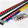 SUMAG - Bastone per magia (metallo e 7 colori disponibili) per torcia fiammeggiante a canna, bacchetta mago, illusioni, gimmick puntelli commedia (rosso e bianco)