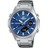 Edifice Casio Edifice - Orologio Da Polso Da Uomo Al Quarzo Casual Bracciale E Cassa In Acciaio Inox Di Colore Grigio Quadrante Analogico-digitale Blu - EFV-C120D-2AEF