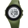 CakCity Orologio da polso digitale da uomo, impermeabile, sportivo, con timer, cronometro, conto alla rovescia, sveglia, doppio fuso orario, unisex, Verde militare