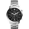 Fossil Orologio da polso da uomo Neutra acciaio inossidabile al quarzo cronografo, Quadrante argento/nero, 44MM, Neutra Uomo