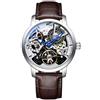 Ourui Orologi Da Polso,Orologio Da Uomo Sportivo Automatico In Acciaio Inossidabile Con Meccanismo Meccanico Automatico, Cassa In Argento, Quadrante Bianco