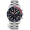 PRESTIGE & DELUXE Orologio da polso uomo Lowell Bologna cronografo collezione stagione storica - Cinturino Acciaio inossidabile - Quadrante 42mm in confezione cofanetto + portachiave calcio