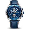 MEGIR Orologio da uomo analogico al quarzo con cinturino in pelle blu alla moda cronografo luminoso calendario automatico per sport e lavoro (2074 blu), Blu, Cinturino