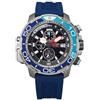 Citizen Eco-drive Crono Aqualand - Orologio Uomo Solare Sportivo Cinturino In Gomma Blu Cassa In Acciaio Inox Quadrante Analogico Nero - BJ2169-08E