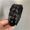Lcmei Fascia per capelli intrecciata per parrucca da principessa a 4/5 fili, fascia per capelli sintetica a treccia a lisca di pesce allargata e ispessita con denti, torsione della parrucca (5-Strand,Black)
