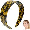 Generico Tortoise Shell Headband with Teeth - 1.5in Wide Acetate Hair Band for Women, No Slip Thick Leopard Print Hair Hoop, Retro Hair Accessories for Styling (Mixed with light colors)