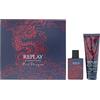 Replay Signature Red Dragon For Man - Set regalo da 2 pezzi, Eau De Toilette, 50 ml, dopobarba, 100 ml