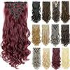 IMISSU 7 pezzi impostare Clip lunga riccia nelle estensioni dei capelli Natural 16 clip Parrucchino a testa piena (Borgogna)