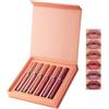 HADAVAKA Set Di Rossetti Opachi A 6 Colori, Impermeabili A Lunga Durata, Vellutati, Lucidalabbra Trucco Popolare (B)