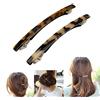 DonLeeving Luckycivia - Confezione da 2 fermagli per capelli, lunghi e sottili, fatti a mano, in celluloide onice, eleganti fermagli automatici per coda di cavallo, per donne e ragazze, 10 cm
