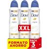 Dove, Deodorante Original Spray, con Crema Idratante e Oli Naturali, Antitraspirante, Senza Alcool, Pelle Asciutta Fino a 48 Ore, Profumazione Delicata, Uomo e Donna, 3 Pezzi da 250 ml