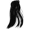 Healeved Parrucca con fascia nera - Parrucca con fascia dritta e treccia facile da indossare con frangia attaccata e clip invisibile - Topper per capelli da 40 cm per donne con copertura dei capelli
