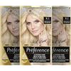 L'Oreal Paris L'Oréal Paris Preference 9.1 - Set di 3 colorazioni permanenti per capelli con colorazione e balsamo per capelli biondo cenere molto chiaro