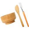 Generico Set Ciotole in Legno per Maschere Viso con Spatola e Pennello, Accessori per Mescolare Maschere Fai da Te, Kit Riutilizzabile per Cura Pelle e Salone di Bellezza