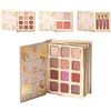 Mozeuu Palette di trucco per il viso, 12 colori di ombretto, 4 rose e 4 velluto, per viaggi, feste, uso quotidiano e palcoscenico