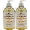 FEI FAN 2x Sapone Di Marsiglia Vegetale Per Mani, Viso e Corpo. Con Tappo Dosatore 500ml (CLASSICO)