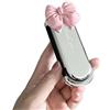 Generic Spazzola per capelli pieghevole portatile con specchio, mini spazzola compatta da viaggio, pettine tascabile con cuscino d'aria (fiocco rosa)