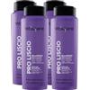 FEI FAN Shampoo PRO LISCIO Disciplinante Per Capelli Crespi, Difficili Da Lisciare. Con Cheratina e Olio Di Avocado 500ml (4 Flaconi)