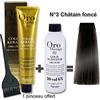 Oro Therapy KIT COLORAZIONE CAPELLI 100ML ORO THERAPY CASTANO SCURO 3/+ Ossidante 20 VOLUME 150ML