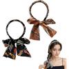 Generico 2 pcs Satin Fabric Hair Bands,Retro Satin Cross Knotted Fabric Headband,Adjustable Fashion Bow Hairband Hair Scarf Headband for Women (2pcs B)