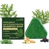 TUOSHITONG Nature Triangle Usman Grass Shampoo Bar, Seven Green Solido Shampoo con foglie dell'albero della vita orientale, Polygonum Multiflorum e rosmarino, pulizia profonda, rafforza e leviga i capelli