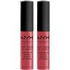 NYX Professional Makeup Soft Matte Lip Cream Tinta Labbra Tonalità Budapest Lunga Durata Finish Matte Cremoso Leggero Colore Extra Pigmentato - 2 Rossetti da 8ml