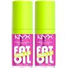 NYX Professional Makeup Gloss Labbra Fat Oil Chillz Gloss Tonalità 16 Strawberry Slush Colorato Idratante Effetto Ghiaccio Lunga Tenuta 12h con Olio di Squalano Lampone Camemoro - 2 Lucidalabbra