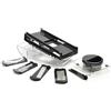 Mastrad F21080 - Mandolina 2 grattugie e 3 lame in acciaio inox, facile da usare, comfort e sicurezza, 1 servo-1 spinta, 1 guardia, colore nero, ABS, 29,8 x 12 x 10,3 cm