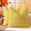 decorUhome Set di 2 federe decorative per cuscini in morbida lana sintetica, per divano, per la casa, 60 x 60 cm, giallo senape