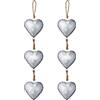 Moxweyeni Decorazione a forma di cuore, 2 pezzi, in metallo zincato, grande cuore, decorazione da parete rustica, rustica, decorazione da parete a cuore, stile industriale, stile invecchiato, decorazione a
