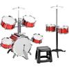 Solinder Set di batteria Batteria Jazz Drum Kit con Sgabello 7 Batterie Strumenti a Percussione Musicali per Principianti PVC ispessito Pelle di tamburo Facile installazione