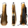 yinfente Custodia per violino 4/4 in fibra di carbonio, con guscio rigido triangolare, borsa portaoggetti esterna, igrometro, due supporti per archetto (marrone)