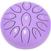 HaloVerde Chakra Rain Drum con kit completo di accessori che include mazze per spazi esterni e guarigione del suono, un tamburo con lingua in acciaio da 11 toni, acciaio al (Viola)