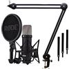 RØDE Rode NT1 Signature Black Microfono da studio + keepdrum MS138 Treppiede per braccio articolato Nero