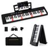 COSTWAY Tastiera Pianoforte Pieghevole a 61 Tasti, Tastiera Elettronica con Funzione MIDI, Cuffie, Pedale Sustain, Pianoforte Digitale Portatile per Principianti (Nero)