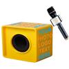 qiqule Microfono personalizzato Logo Live Equipment Box Cube Triangle Interview Box Karaoke mic Bandiere (giallo)