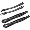 SALALIS Kit Spalline a Fisarmonica da 2 Pezzi, Accessorio in Pelle PU per Bassi da 16 a 120, Cuscino Morbido con Regolazione Facile della Fibbia Materiale Impermeabile (Nero)