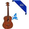 HORA REGHIN Ukulele Baritono Zebrano Top Corpo Zebrano Made in Europe Tavola Fondo Fasce Zebrawood Tastiera in Palissandro