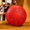 Generico Tamburo da Pioggia per Esterno, Handpan Steel Tongue Drum a 13 Note, con Bacchette e Borsa per Trasporto Strumento a Percussione Chakra da 6 Pollici(Rosso,14 inch 15 Note)