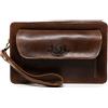 SID & VAIN® borsa da polso vera pelle vintage CORNWALL borsa da uomo borsa uomo marrone prodotto artigianale