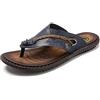 G&F Uomini Infradito Spiaggia Passeggio Sandali Tomaia in Pelle Microfibra Pantofole Anti Scivolo Suola in Plastica (Color : Blue, Size : 43)