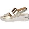 Melluso 019227Z Sandalo Donna Comodo col Platino in Vera Pelle con Strappi Zeppa Comoda Plantare Estraibile Platino 37
