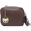 Chicca Borse Tracollina Borsa Donna in Pelle Italiana Trama Dollaro Borsetta a Spalla (Bluette)