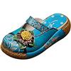 POPOTI Sandali Estive Donna, Popoti Sandali Zeppa Ciabatte in Pelle Pantofole Mocassini Pompe Boemia Fiore Eleganti Slip-On Flip Flops Sandali con Tacco Infradito Spiaggia Nuovo Bassi Scarpe (Blu-B, 38)