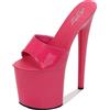 BeAUZQ Sandali con Plateau con Tacco a Spillo da 20 cm da Donna Party Club Sexy Stripper Pole Dancing Tacchi Alti Plus Size Unisex,Rosso,38 EU