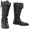 DJFOG Stivali da Cavaliere medievali da Uomo Stivali Alti da Cavaliere Vintage da Pirata Stivali da Cowboy in Pelle PU, Accessori per Costumi Cosplay di Halloween,Nero,46 EU