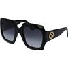 Gucci Occhiali da Sole GG0053SN Black/Grey Shaded 54/25/140 donna