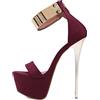 Omeslike 16CM/6.30IN Donne Sexy Show Scarpe Pole Scarpe da Ballo Stripper Tacchi Alti Sandali del Partito Club Piattaforma Tacchi Alti Scarpe da Sposa Tacchi Alti,Wine Red,36